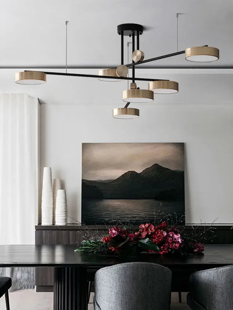 Modern black and brass pendant light with circular fixtures for dining room decorbites elegant golden pendant