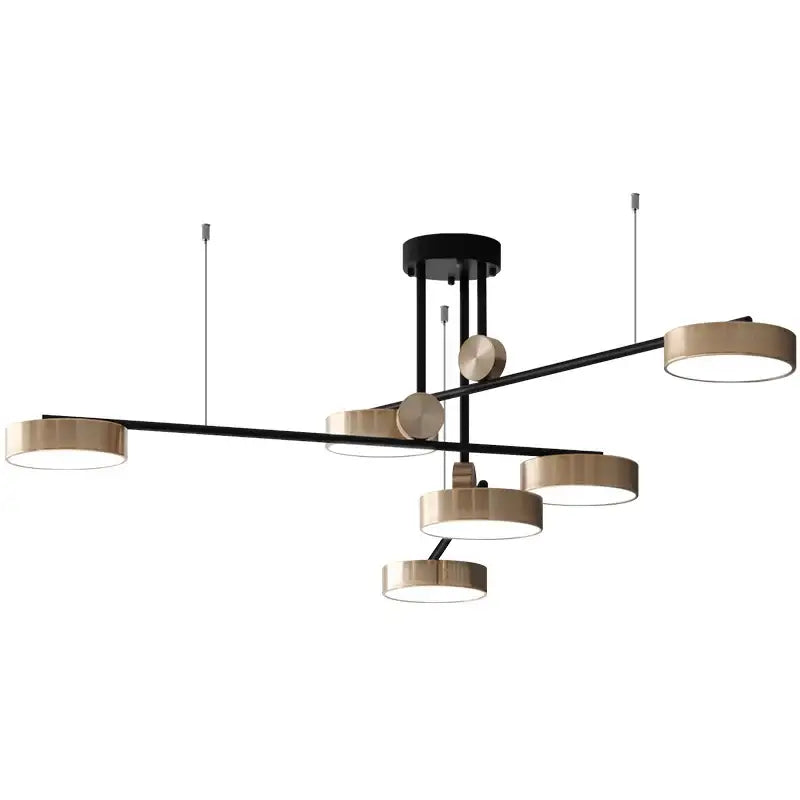 Modern black and brass circular pendant light with geometric asymmetrical design for elegant golden decorbites decor