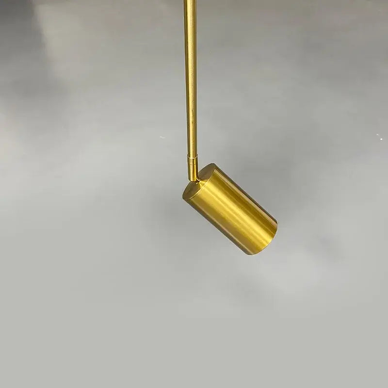 Modern black and brass pendant light with gold-finished cylindrical spotlight and gu10 led directional light for kitchen use