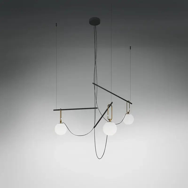 Modern black and brass pendant light with three white glass ball shades for bedroom decorbites glass ball lighting