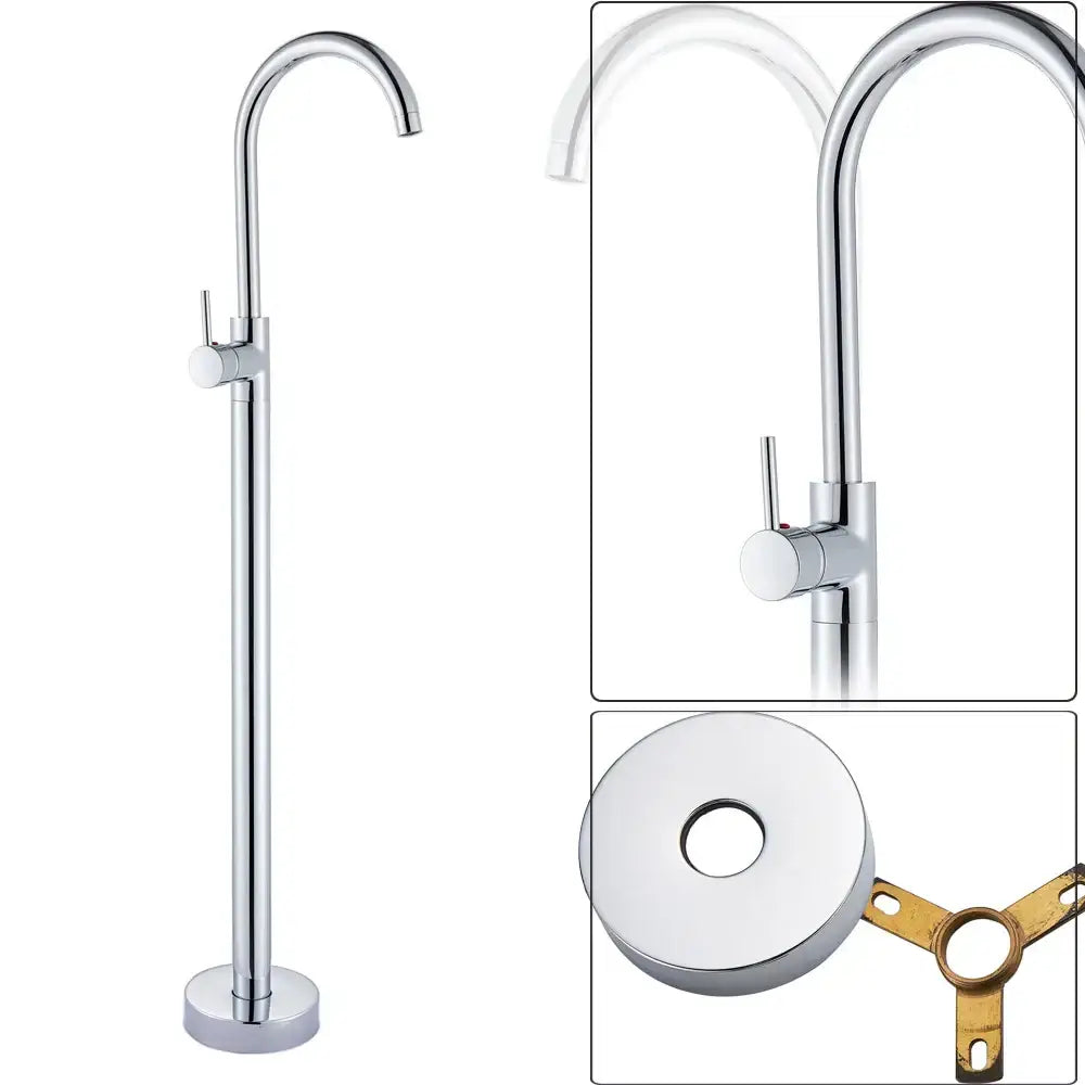 Modern decorbites black bronze bath shower faucet with chrome finish curved spout and single lever handle