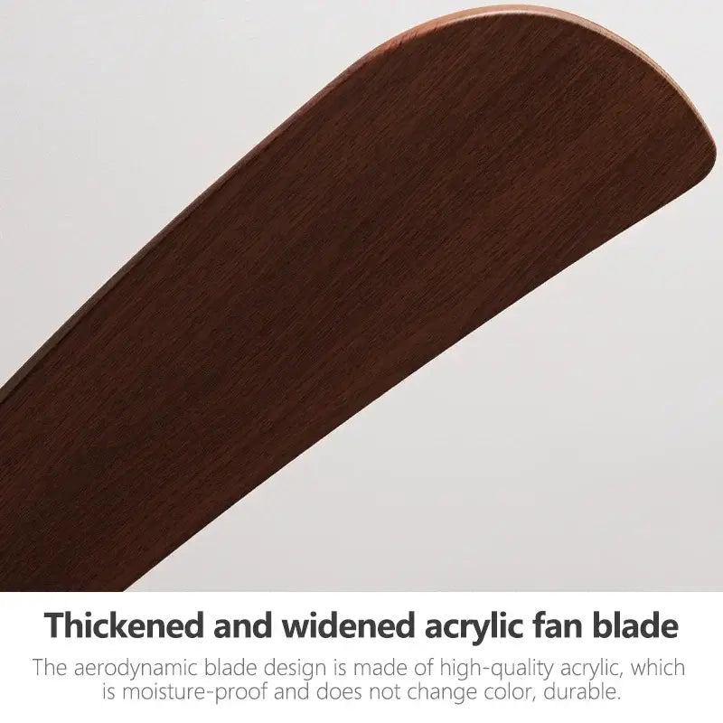 Thickened dark brown acrylic fan blade with glossy finish in decorbites black modern low profile ceiling fan for bedroom