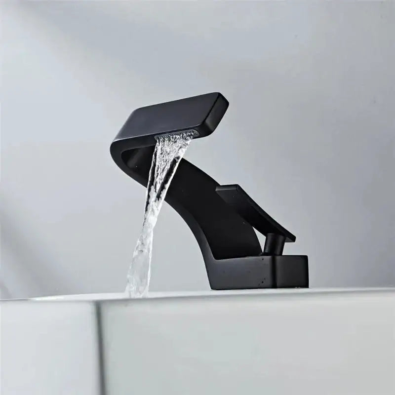 Modern black matte finish decorbites basin faucet with sleek angular design for bathroom mixer basin faucet decorbites basin