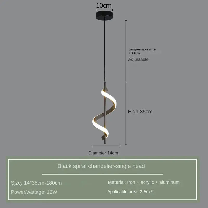 Modern black butterfly led pendant light with iron and acrylic spiral design works beautifully in bedroom spaces