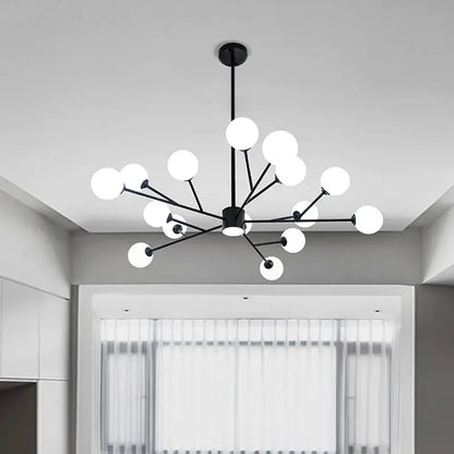 Modern black chandelier with gold accents and frosted white glass globes for elegant living room decorbites black chandelier