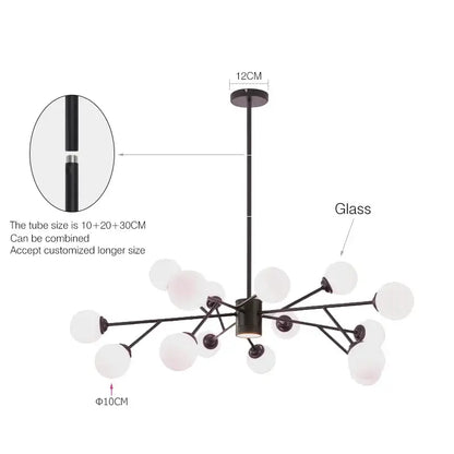 Modern black chandelier with gold accents and frosted glass globe shades for living room decorbites black chandelier