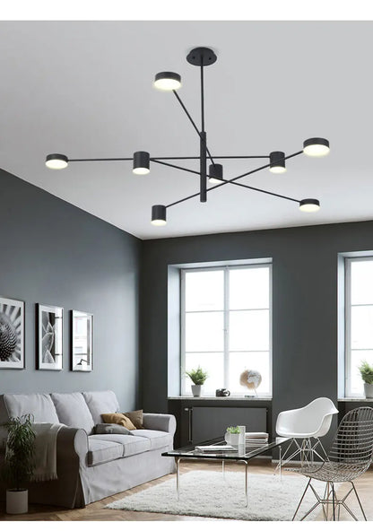 Modern Black Chandelier: Nordic Style Home Lighting - Chandelier