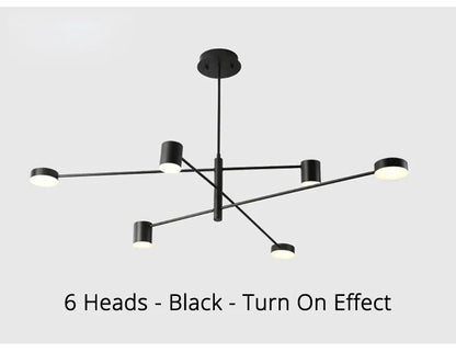 Modern Black Chandelier: Nordic Style Home Lighting - Chandelier