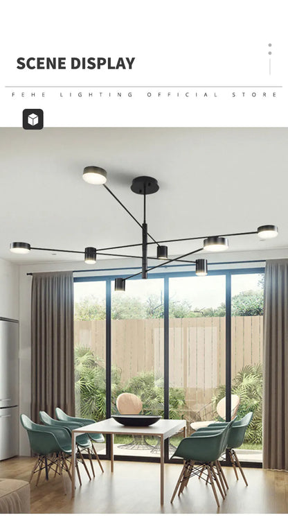 Modern Black Chandelier: Nordic Style Home Lighting - Chandelier