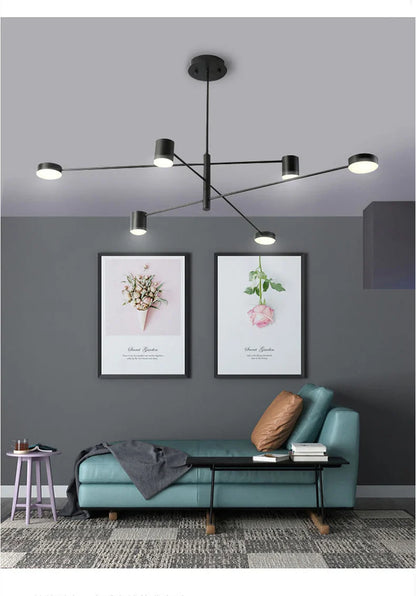 Modern Black Chandelier: Nordic Style Home Lighting - Chandelier