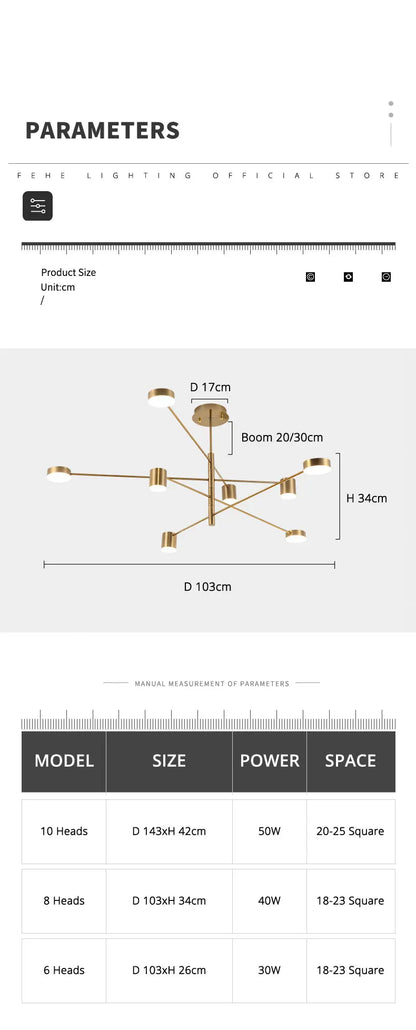 Modern Black Chandelier: Nordic Style Home Lighting - Chandelier