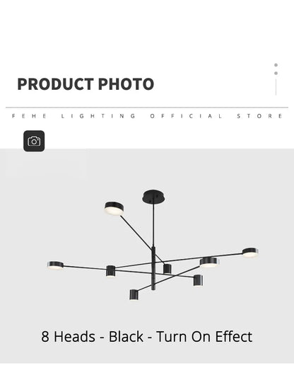 Modern Black Chandelier: Nordic Style Home Lighting - Chandelier