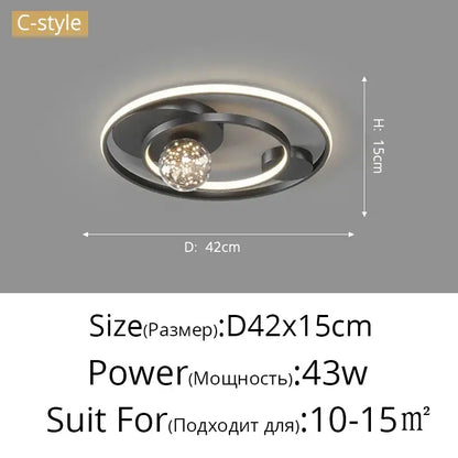 Modern black and chrome gypsophila chandelier with central crystal globe and concentric rings for living room decorbites gypsophila chandelier