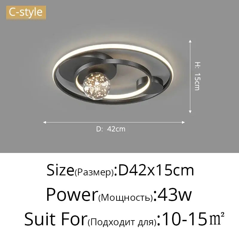 Modern black and chrome gypsophila chandelier with central crystal globe and concentric rings for living room decorbites gypsophila chandelier