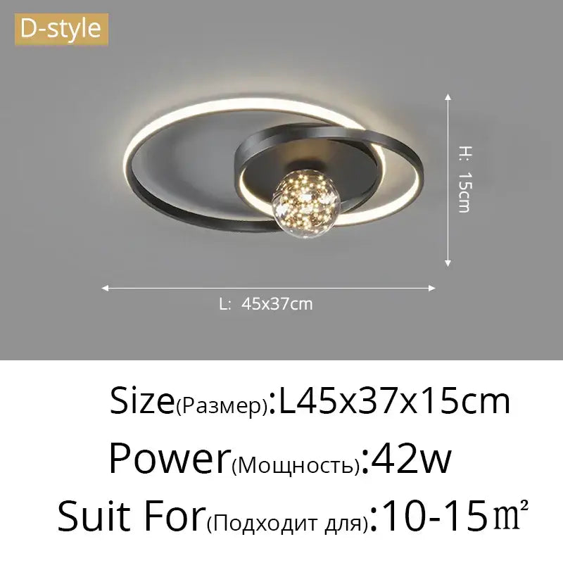 Modern black and chrome decorbites gypsophila chandelier with a sleek metal frame and illuminated crystal globe centerpiece