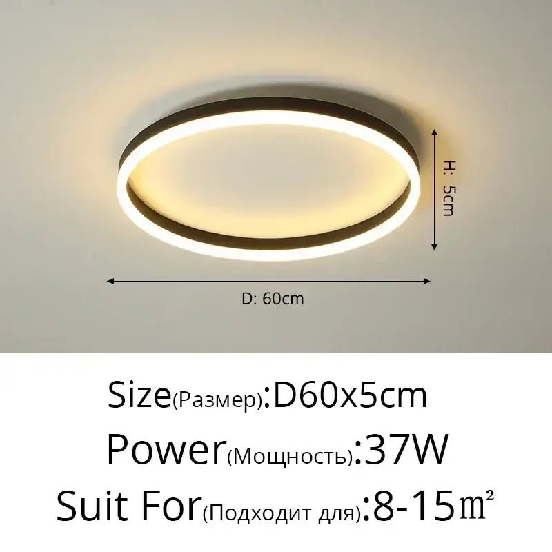 Modern black circular led ceiling light with sleek frame and warm white illumination for living room decorbites circular led ceiling lights