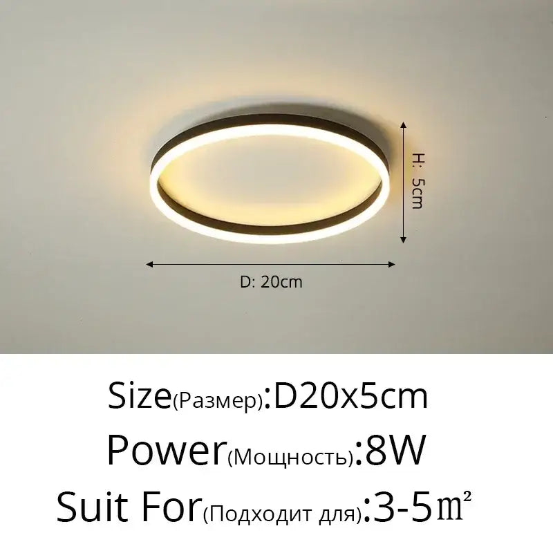 Modern black circular led ceiling light with sleek frame and warm white illumination for living room decorbites ceiling lights