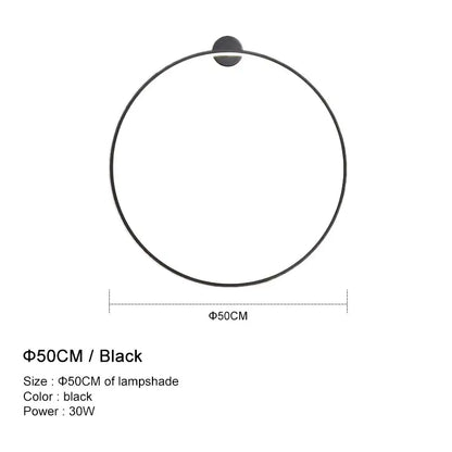 Modern black circular led wall lights with a sleek 50cm lampshade perfect for bedroom warm lighting decorbites led wall