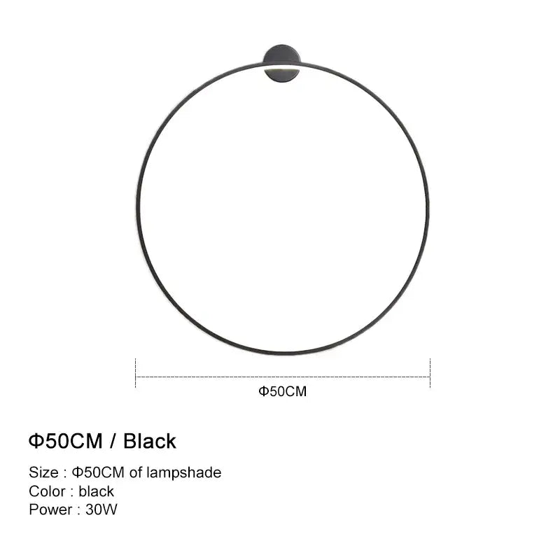 Modern black circular led wall lights with a sleek 50cm lampshade perfect for bedroom warm lighting decorbites led wall