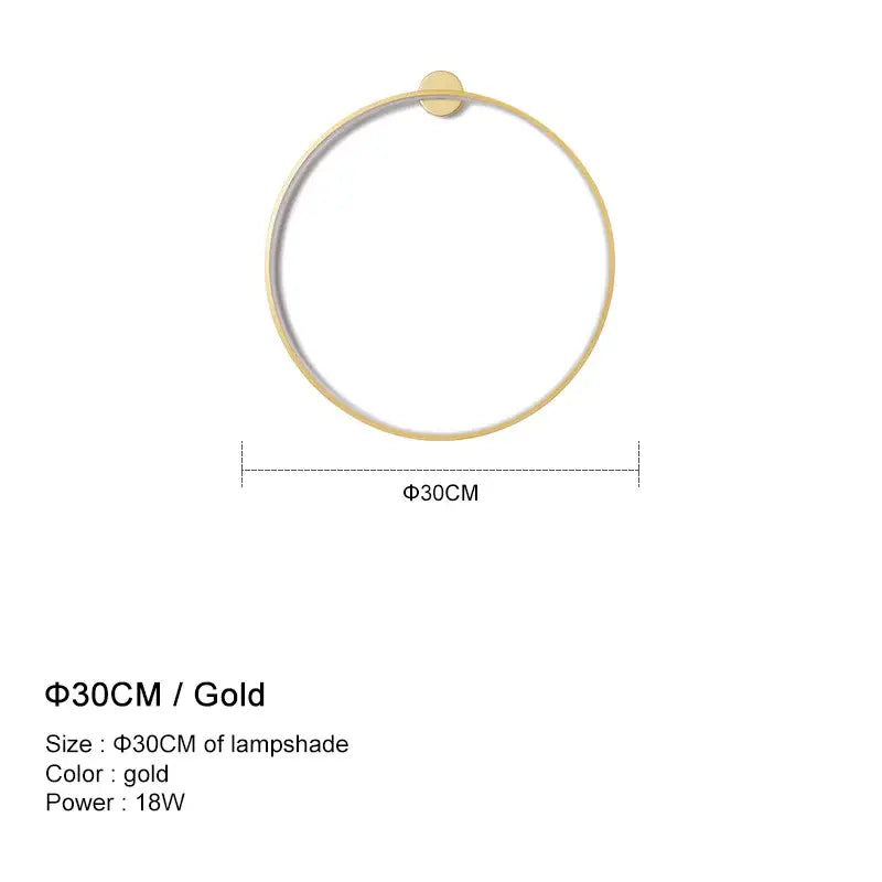 Gold circular lampshade with 30cm diameter for modern black decorbites led wall lights providing warm bedroom lighting