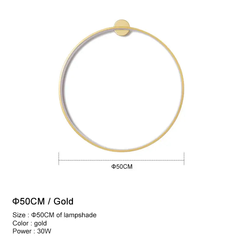 Gold circular lampshade wall lights with a 50cm diameter for modern black decorbites led wall lights bedroom lighting