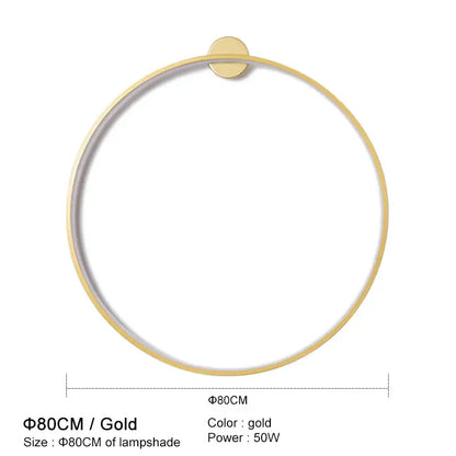 Gold circular lampshade wall lights with sleek metallic finish 80cm diameter for modern bedroom decorbites led wall lighting