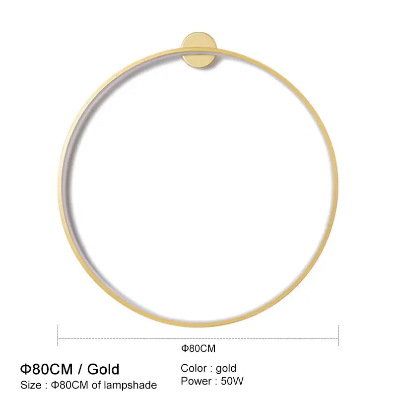 Gold circular lampshade wall lights with sleek metallic finish 80cm diameter for modern bedroom decorbites led wall lighting