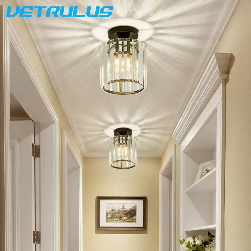 Modern black and clear crystal led ceiling light with gold accents by vetrulus for bedroom chandelier decorbites crystal led