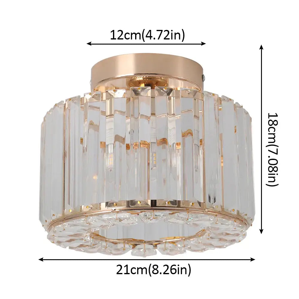 Modern black and clear crystal led ceiling light with gold-toned metal base and faceted crystal rods for bedroom decorbites crystal led