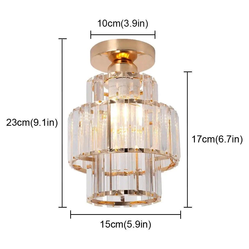 A tiered modern black and clear crystal led ceiling light chandelier with gold-toned metal accents for bedroom decorbites crystal led