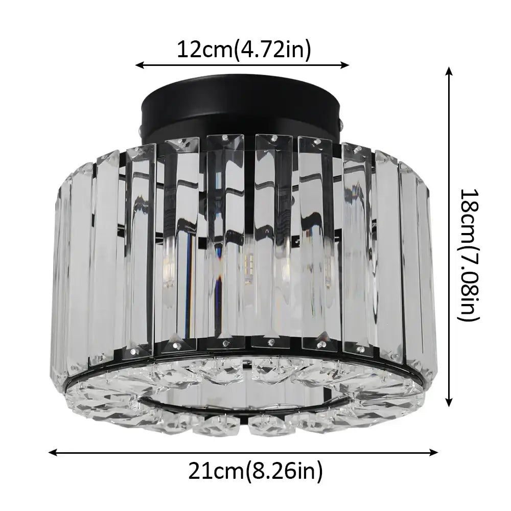 Modern black and clear crystal led ceiling light with cylindrical design for bedroom decorbites crystal led chandelier