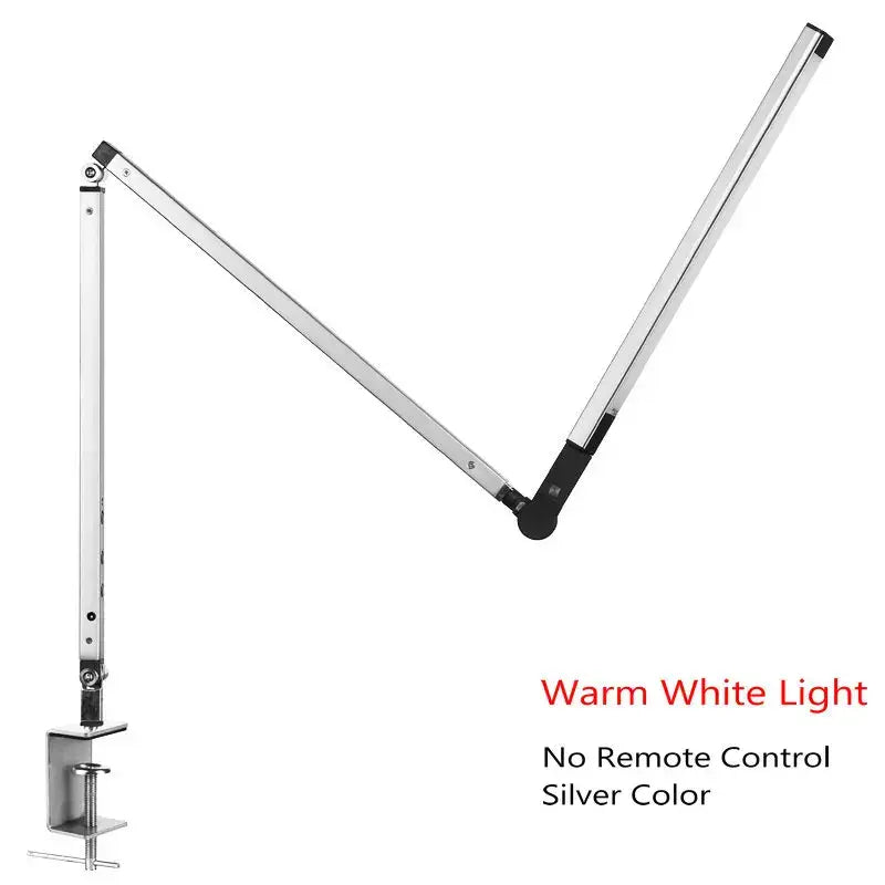 Silver adjustable desk lamp with warm white light and sleek modern design for decorbites clip led desk use