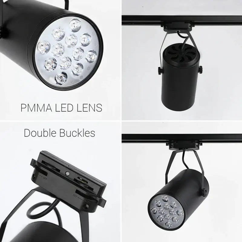 Modern black colorful rgb led track light with pmma lens housing 12 bright white leds for ktv stage decorbites colorful rgb