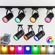 Modern black colorful rgb led track lights with multiple color-changing bulbs for ktv stage decorbites colorful rgb use