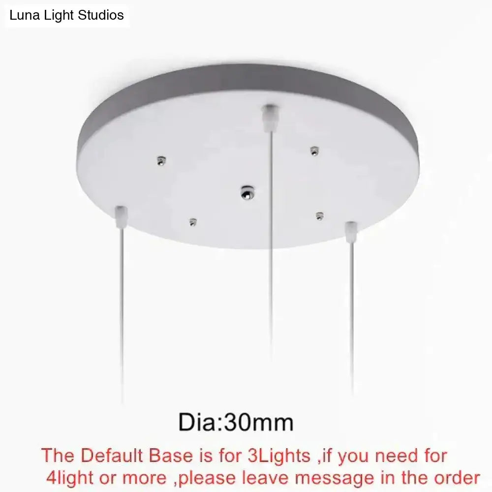 White circular ceiling light base with gray rim and three cords for modern black conical led pendant lamp ceiling mount