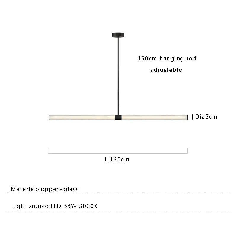 Modern black copper glass pendant dining room lamp with sleek design and adjustable 150cm hanging rod by decorbites black copper