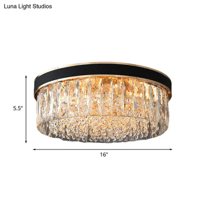 ديكوربايتس™ - مصباح أسطواني حديث من الكريستال الأسود بخمسة مصابيح مثبت في السقف لغرفة النوم