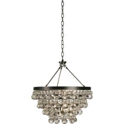 Modern black crystal bead chandelier with tiered clear glass beads and dark metal frame for dining room decorbites black crystal