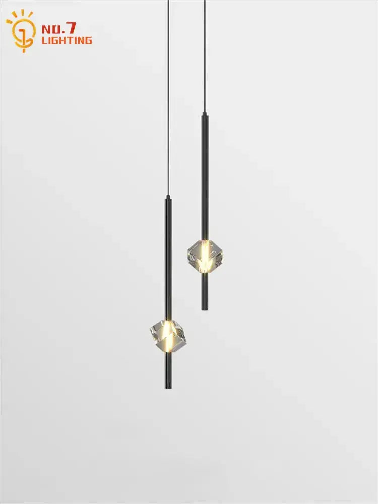 Modern black crystal bedroom pendant lights featuring faceted crystal accents ideal for decorbites crystal bedroom decor