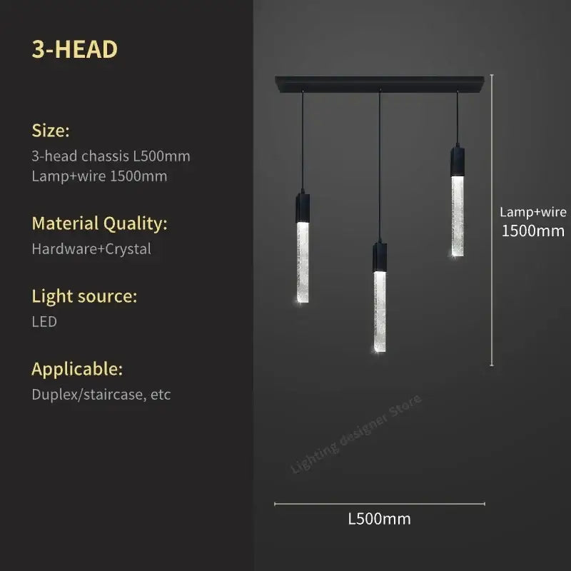 Modern black pendant light with three crystal bubble chandelier lamps and led lighting for elegant decorbites crystal bubble design