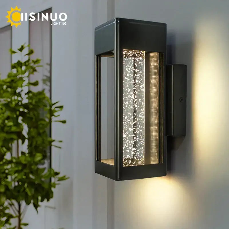 Modern black crystal bubble glass wall lamp with sparkling bubble-like light effects by decorbites for elegant decor