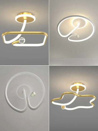 Modern black crystal chandelier with white led ring light featuring sleek curved design and crystal accent by decorbites black crystal