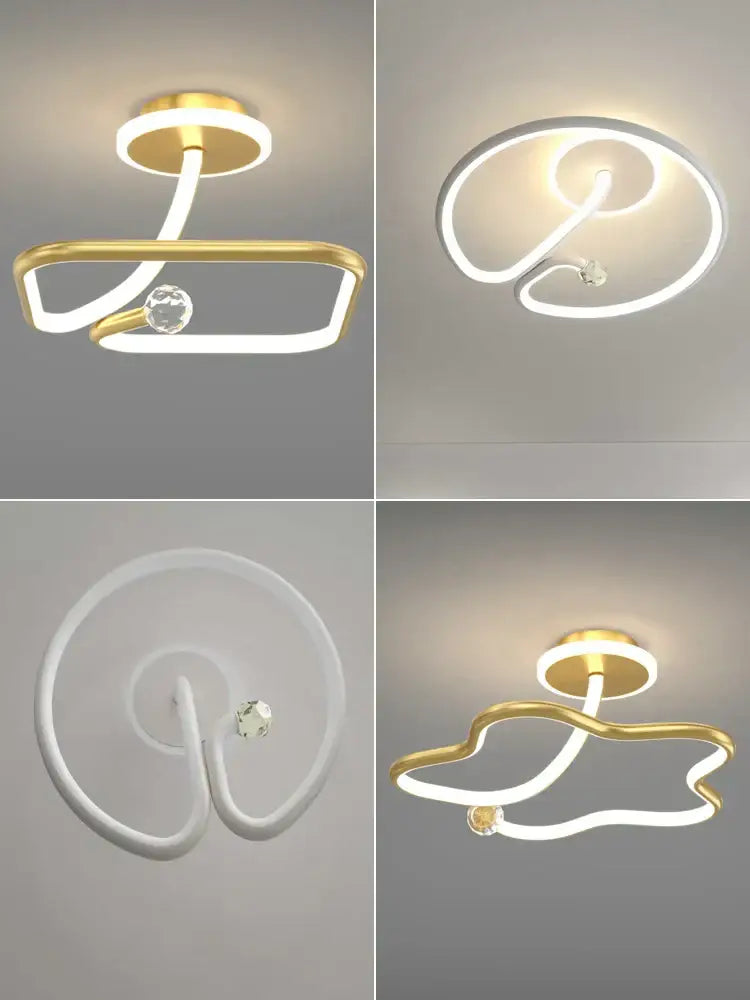 Modern black crystal chandelier with white led ring light featuring sleek curved design and crystal accent by decorbites black crystal