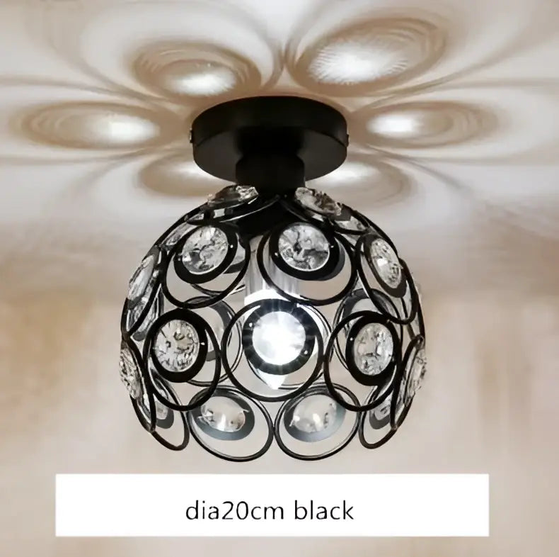 Modern black metal ceiling light with spherical design and crystals ideal as decorbites crystal flush mount ceiling light
