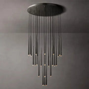 Modern black cylindrical crystal led chandelier with sleek circular ceiling mount for dining room decorbites crystal led lighting