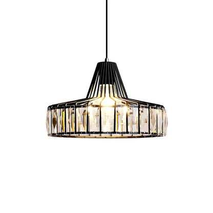 Modern Black Crystal LED Pendant Chandelier