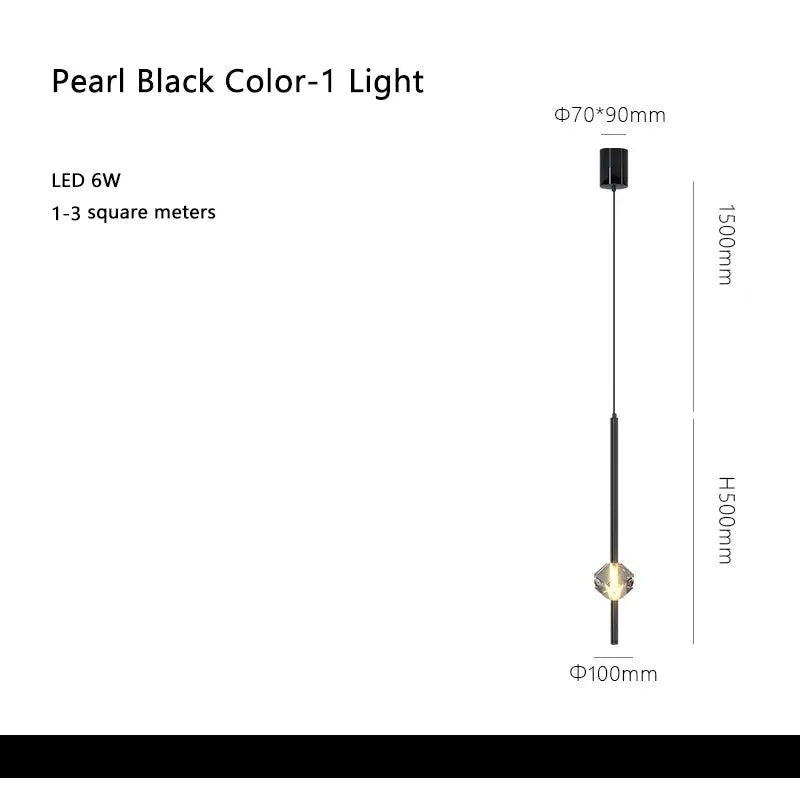 Modern black cube crystal pendant lamp in pearl black with led 6w bulb and central decorative element for living room decorbites cube crystal