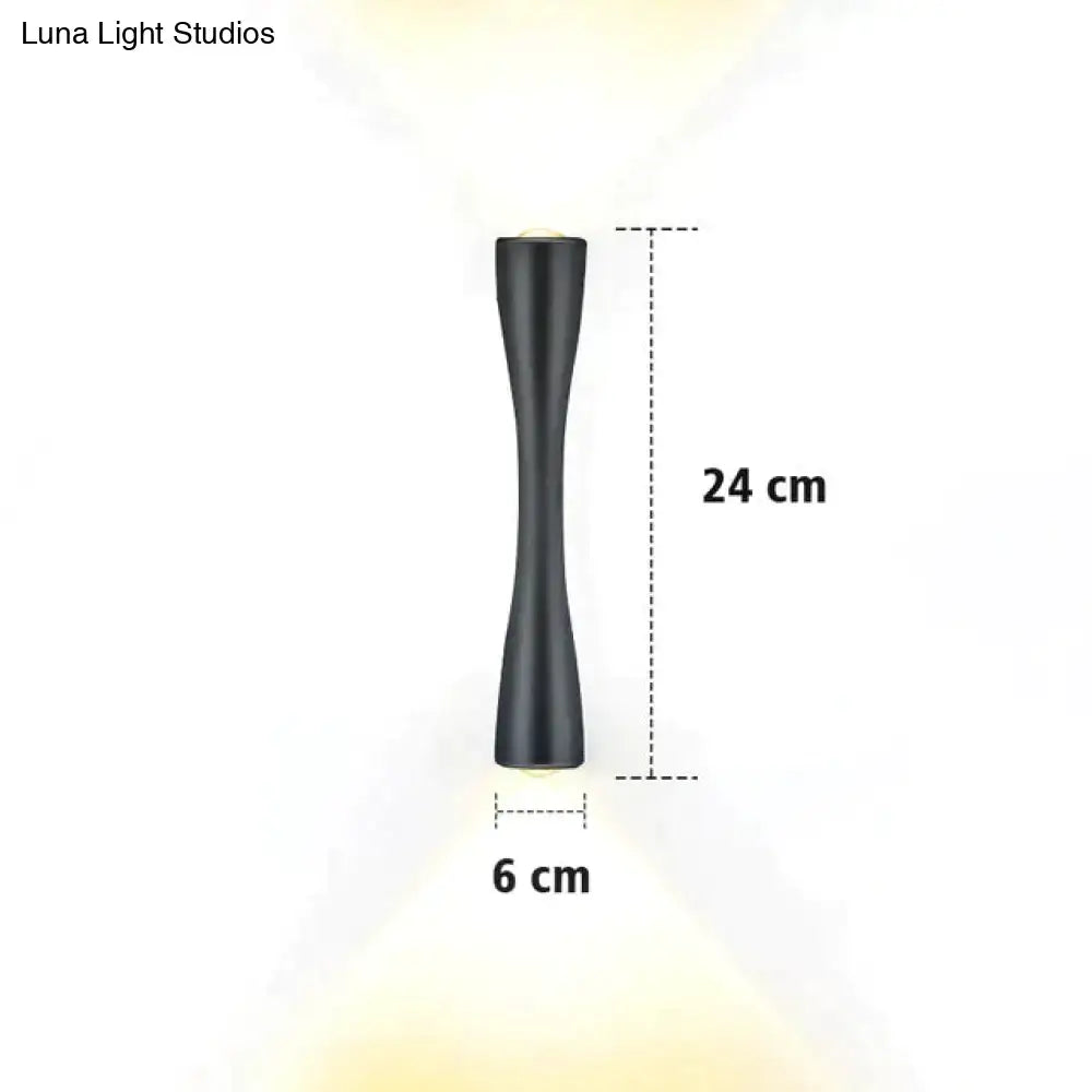 Modern black curved wall sconce outdoor waterproof porch light with a sleek black matte finish and elongated design