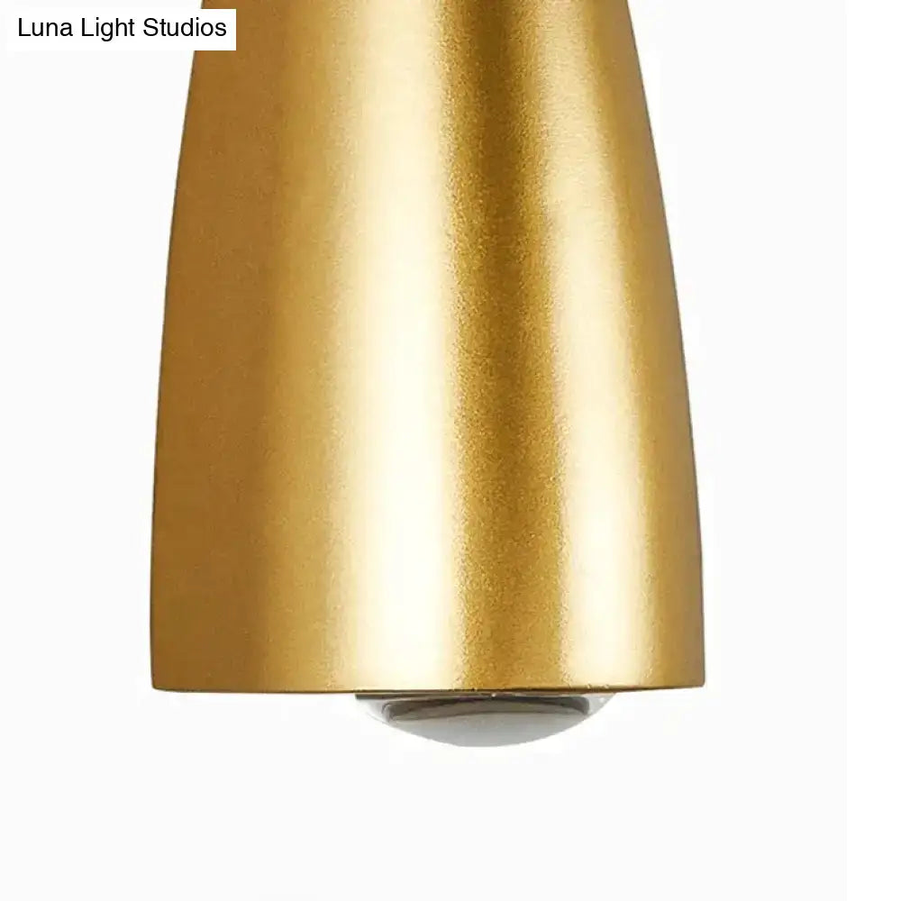 Modern black curved wall sconce outdoor porch light with sleek matte gold conical pendant and smooth finish