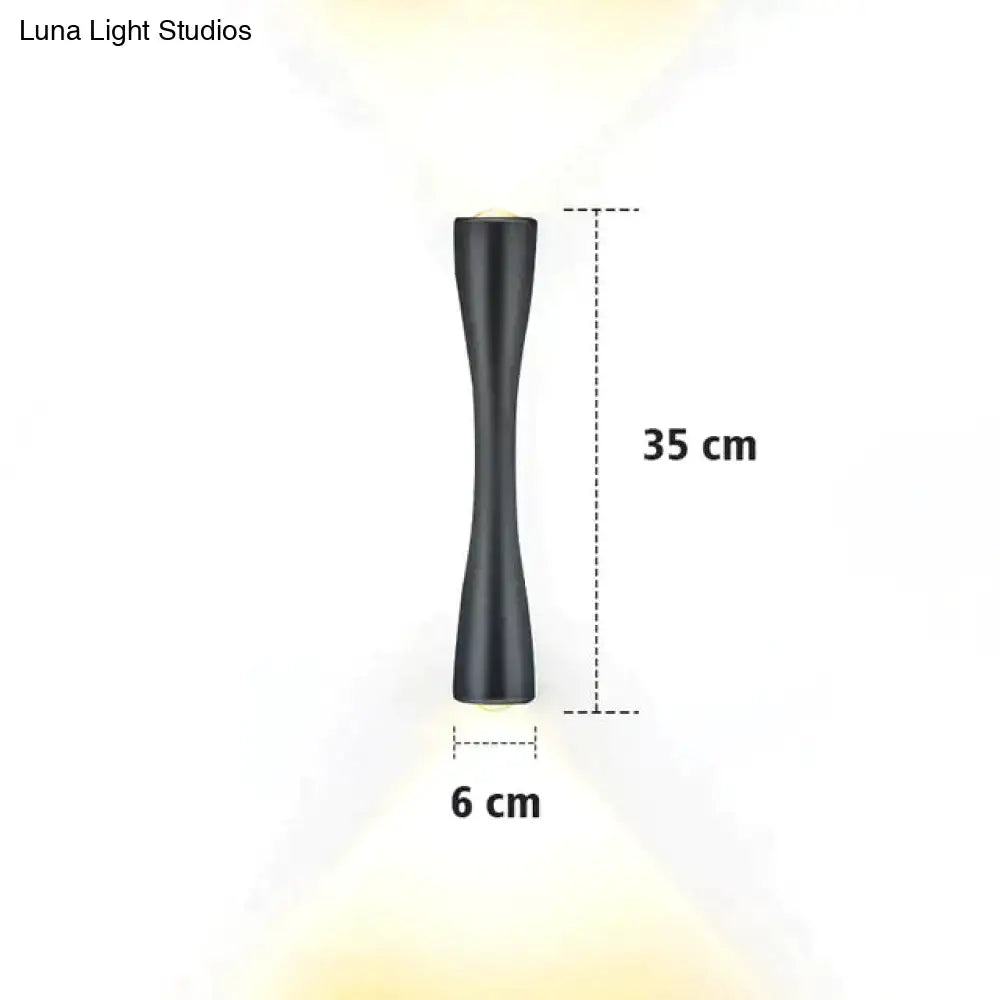 Modern black curved wall sconce with sleek design for outdoor waterproof porch lighting